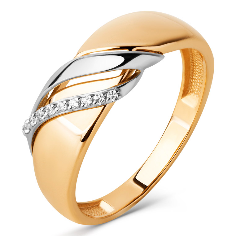 Кольцо, золото, фианит, 022211-1102